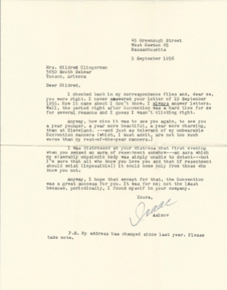 Issac Asimov letter