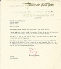 Tony Boucher letter - 1955