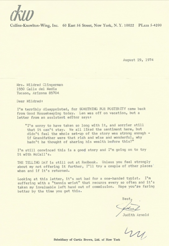 Rejection letter '74